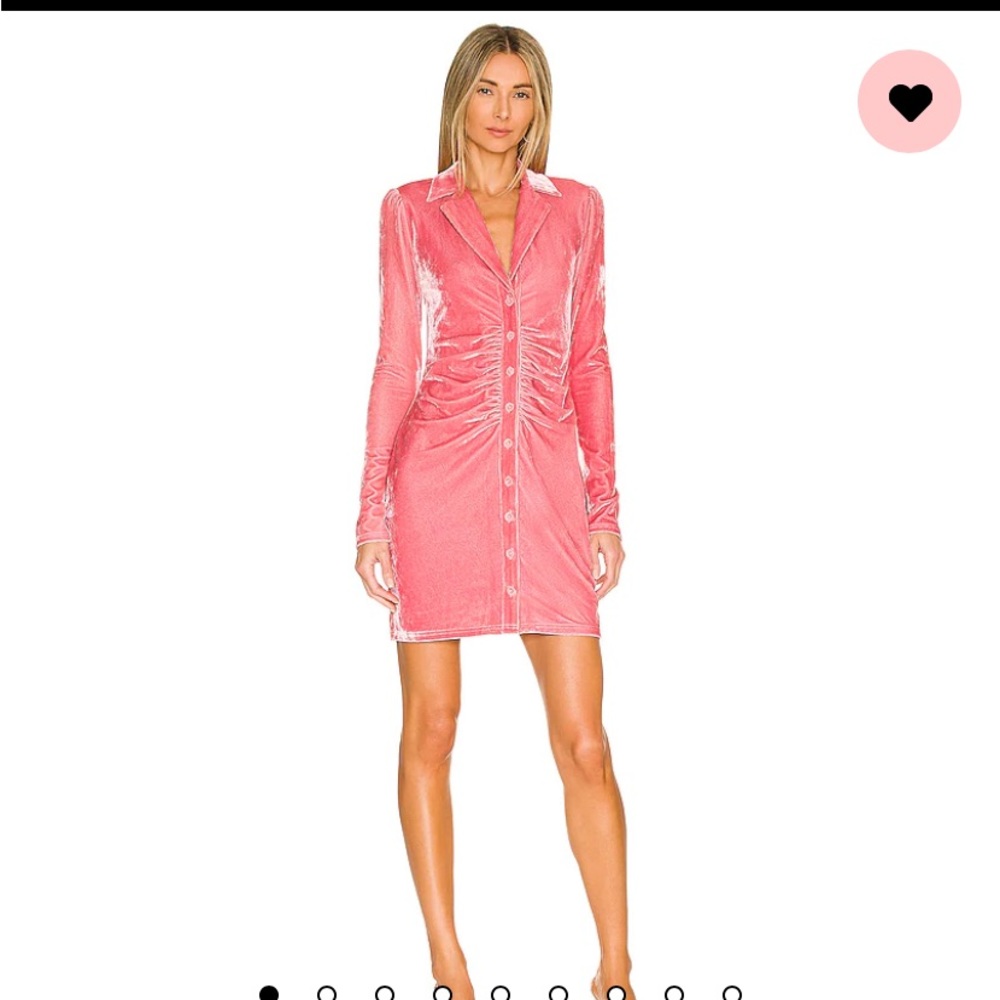 Minkpink dusty rose ruched shirt dress. Size xs